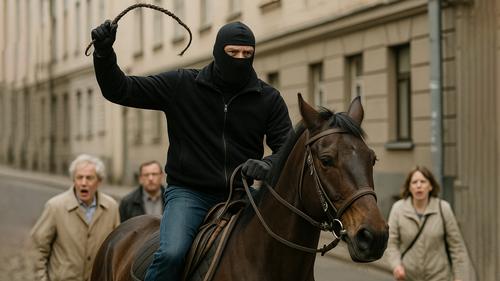 Всадник в маске, но без башки напал на пенсионеров